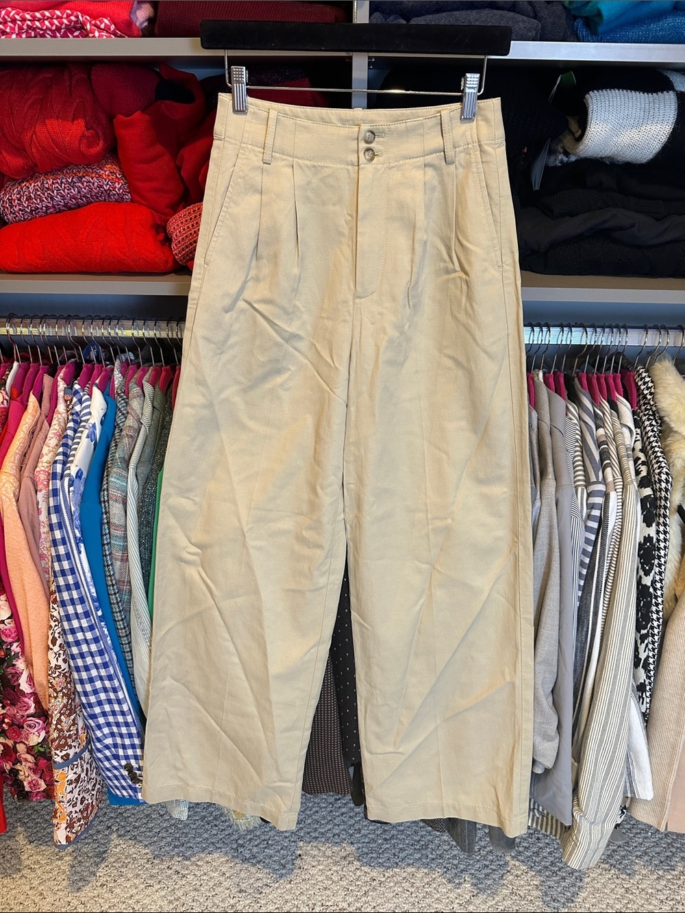 Madewell tan 4 pocket Harlow wide leg high rise pants size 00 NWT